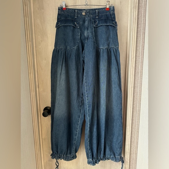 Free People Lotus High Waist Tie Hem
Barrel Leg Jeans - Picture 5 of 10